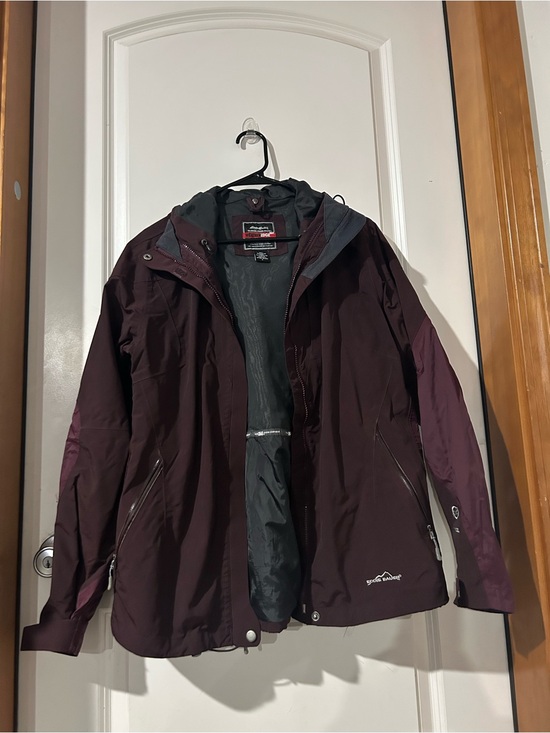 Eddie Bauer Jackets & Blazers - Eddie Bauer Women's Large Hooded Ski Jacket in Plum/Burgundy
